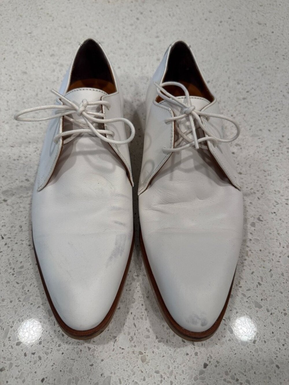 EVERLANE Modern Oxford White Leather Derby Shoes